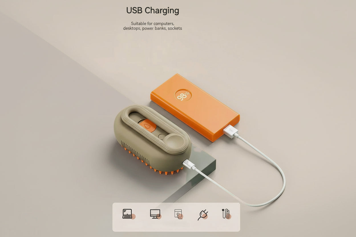 3-in-1 Pet Steam Brush – Fur Remover & Massager for Cats & Dogs