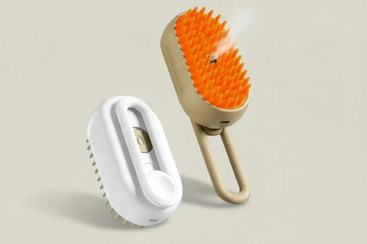 3-in-1 Pet Steam Brush – Fur Remover & Massager for Cats & Dogs