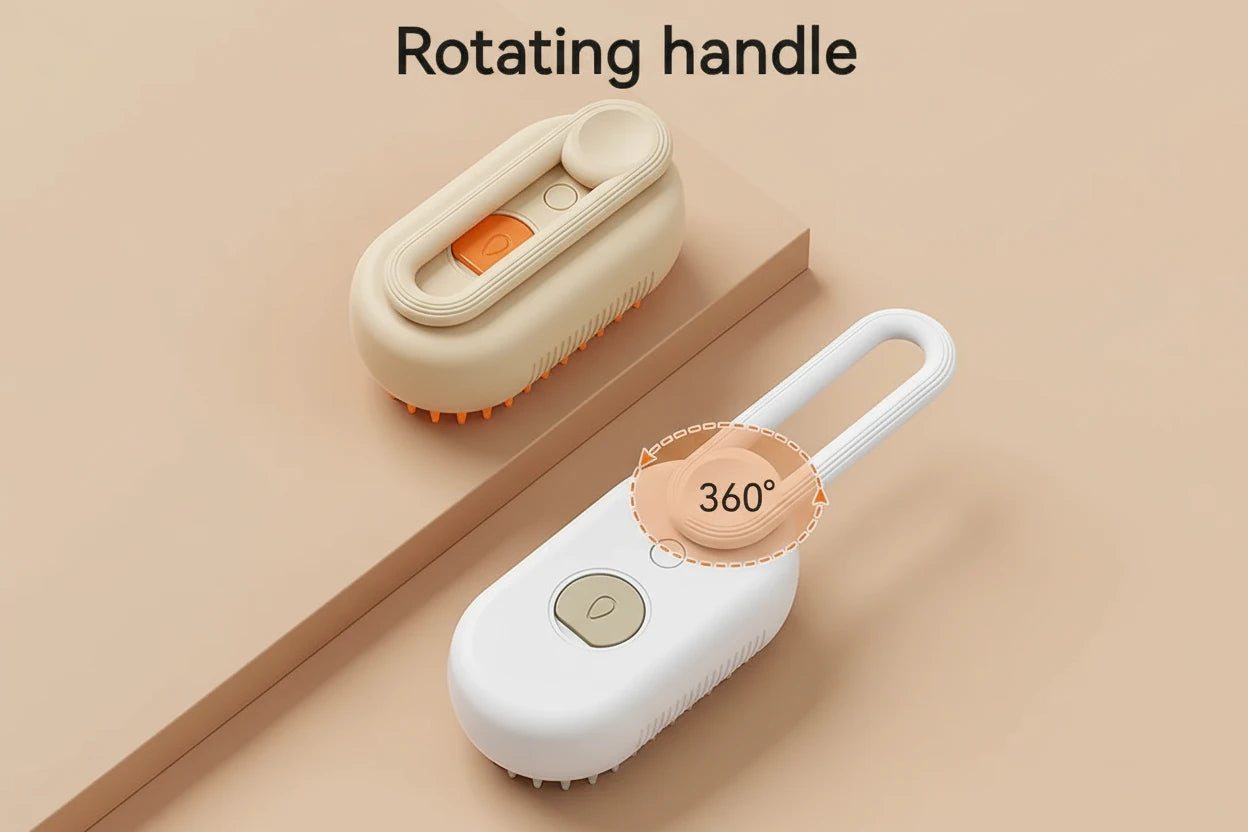 3-in-1 Pet Steam Brush – Fur Remover & Massager for Cats & Dogs