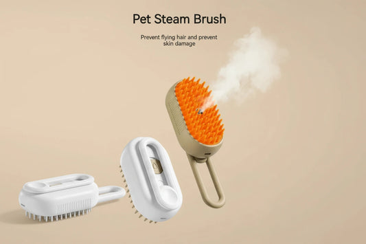 3-in-1 Pet Steam Brush – Fur Remover & Massager for Cats & Dogs