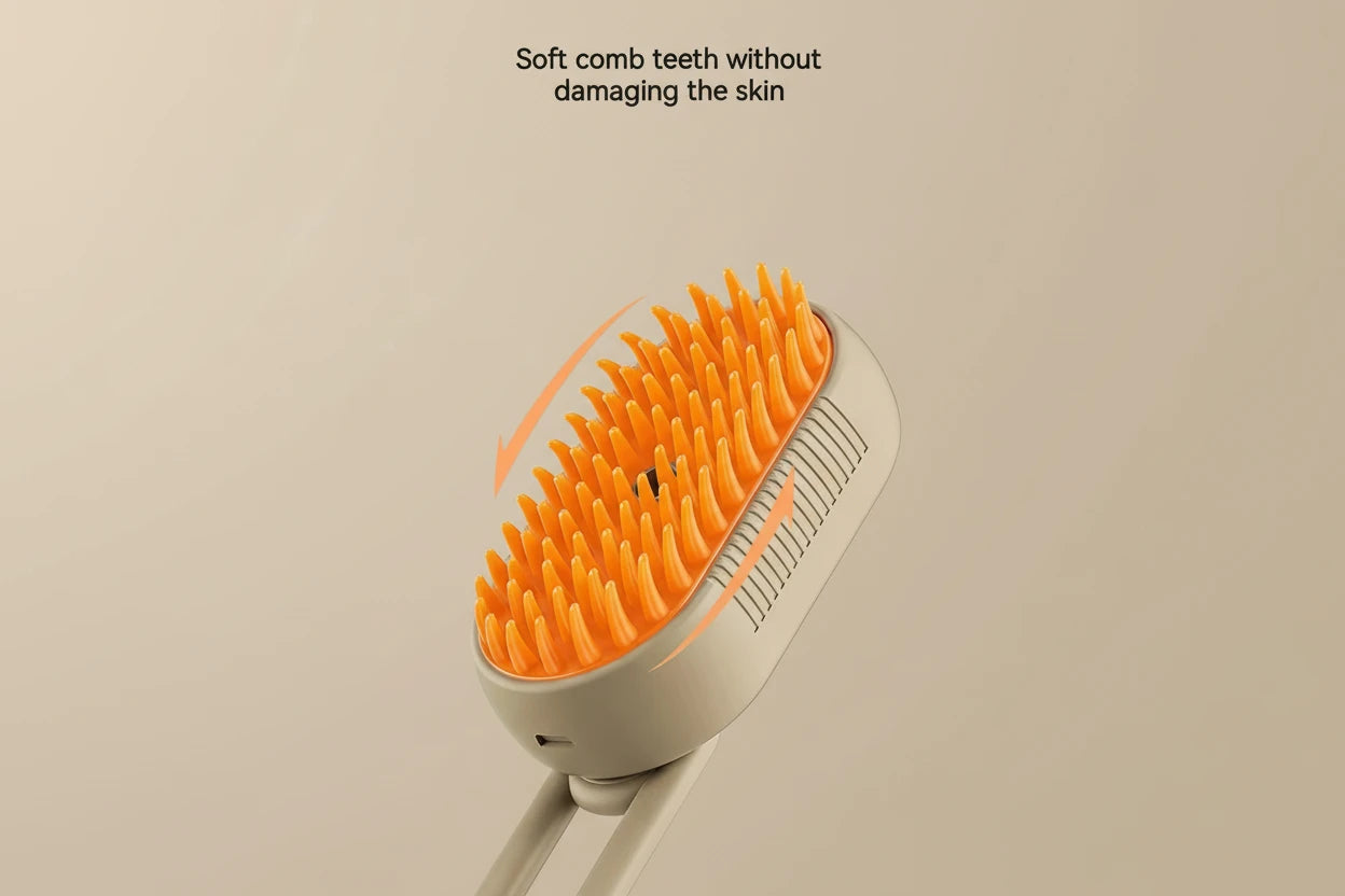 3-in-1 Pet Steam Brush – Fur Remover & Massager for Cats & Dogs